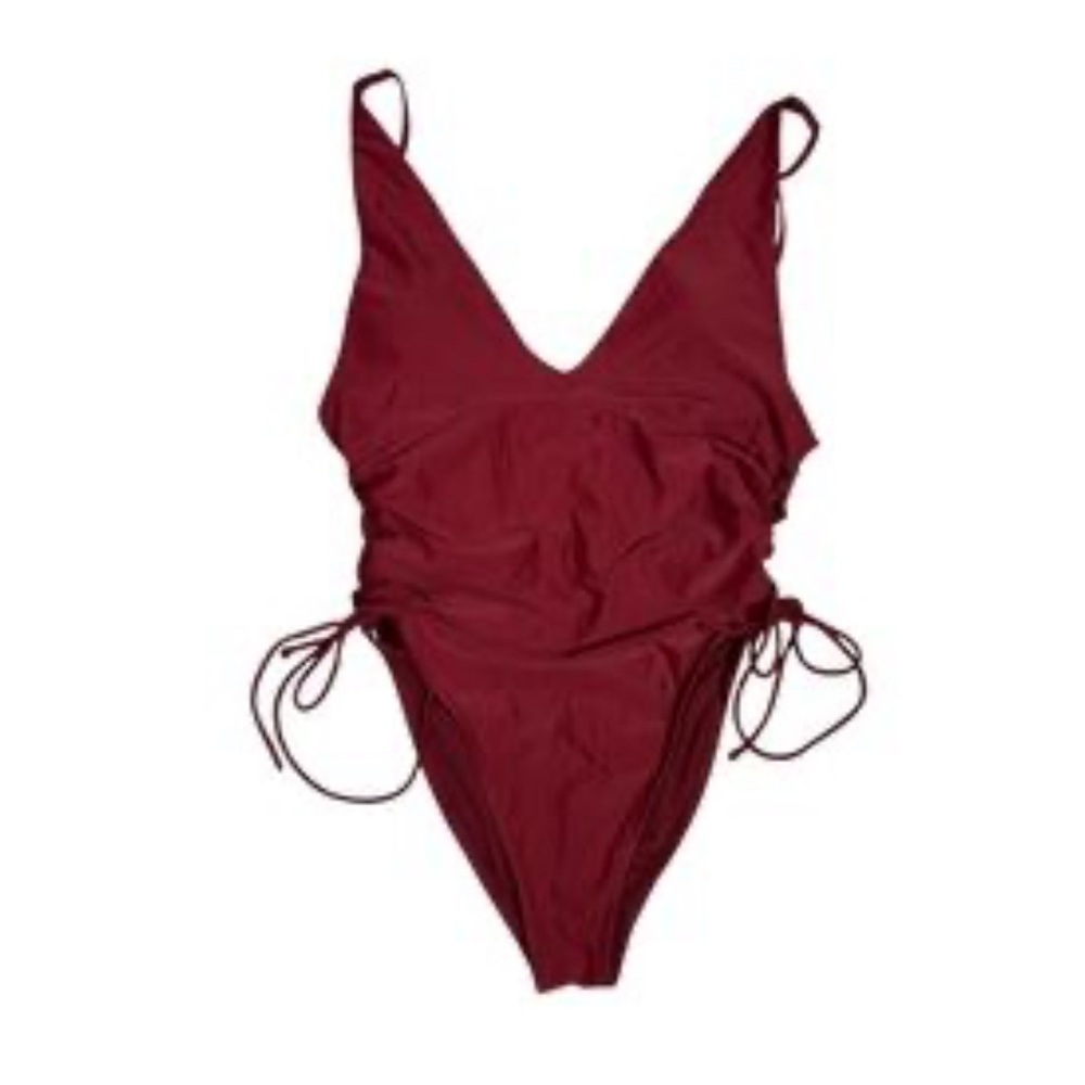 Aerie Maillot De Bain one piece burgundy dark red one piece swimsuit size XXL